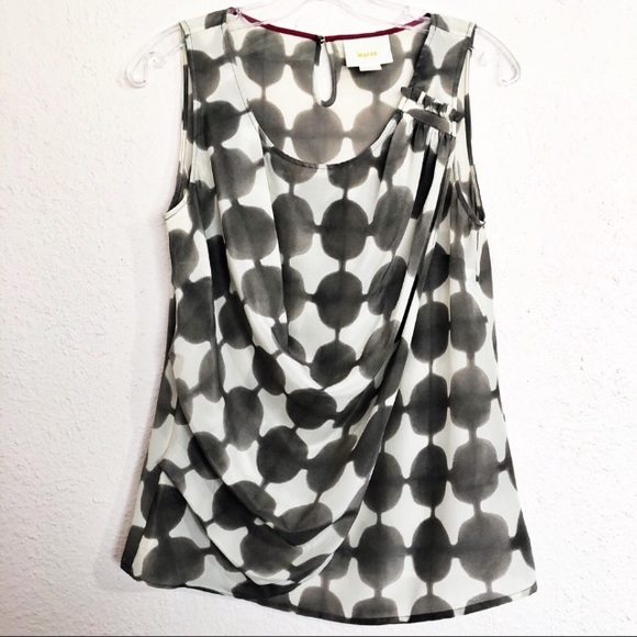 Anthropologie Maeve Quantum Dot Draped Top - Picture 2 of 5